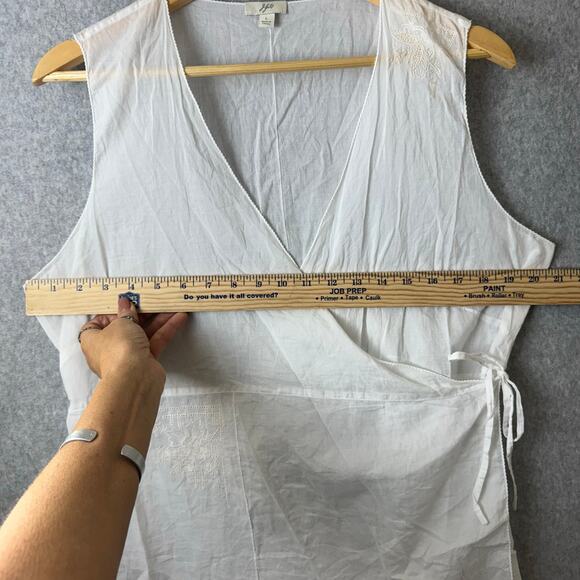 J.Jill Wrap Top Women’s Large Sheer Embroidered Butterfly Sleeveless Boho Blouse - Picture 11 of 14